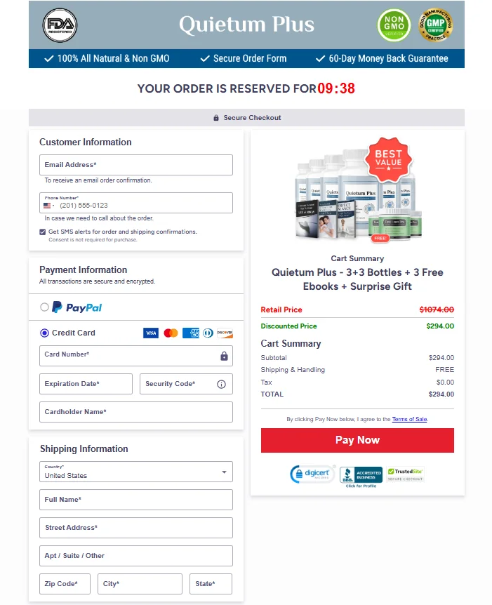 Quietum Plus Secured Order Page